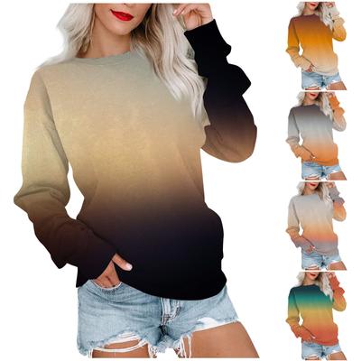 Women's Colorblock Sweatshirt Long Sleeve Round Neck Casual Comfortable Loose Lightweight Women's Sweatshirt