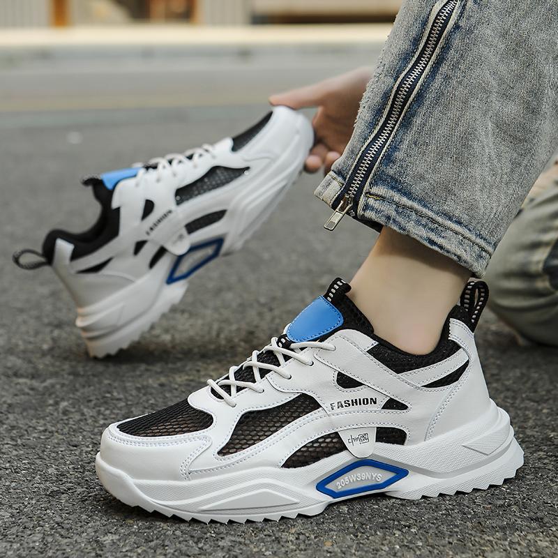 Mens Sports Shoes Casual Running Shoes Breathable Mesh Shoes Walking Basketball Sneakers Thick Soled Height Increasing Shoes