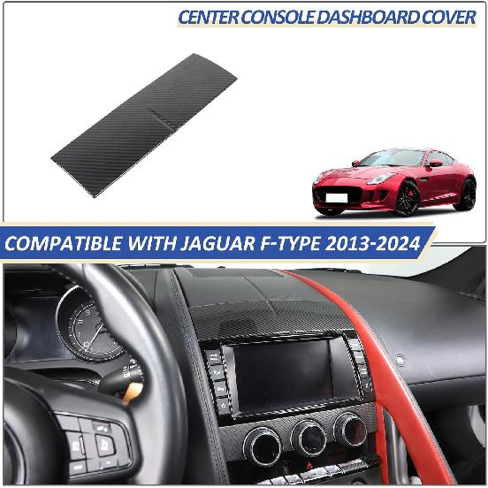 Daeiclru Center Console Dashboard Cover Trim Compatible with Jaguar F-Type 2013-2024, ABS Car Center Console Panel Trim Interior Accessories (Carbon