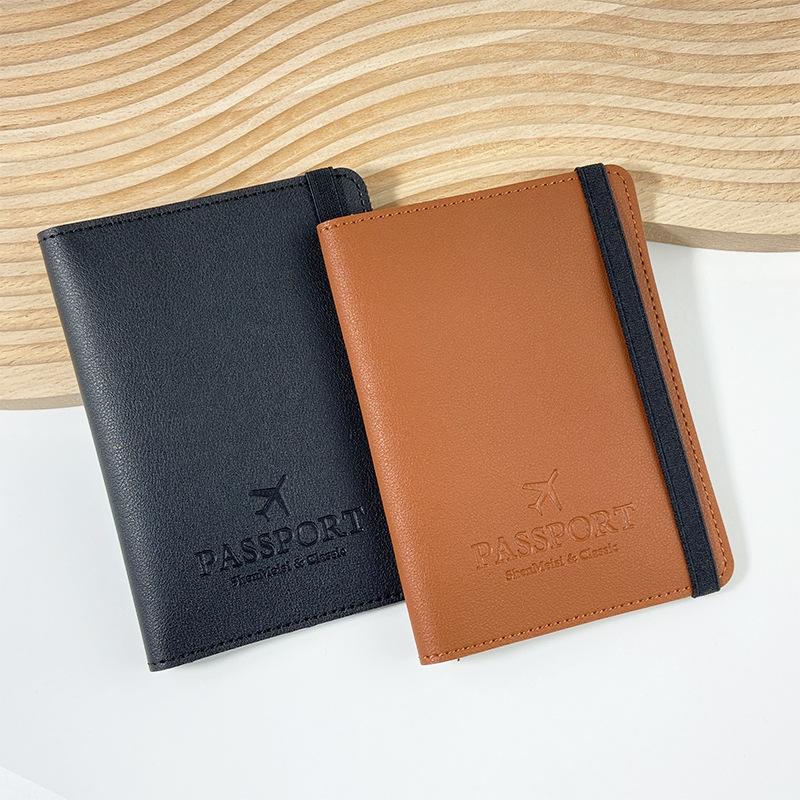 Multi-card Strap Passport Protection, This Set of Pu Thickened Leather Passport Clip Can Be Determined LOGO Leather Passport Bag