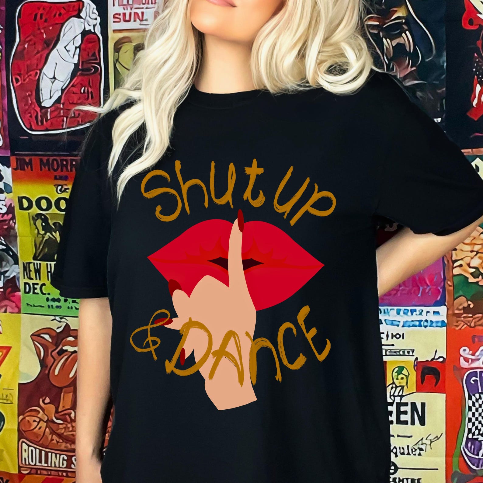 Shut Up & Dance T-Shirt, Funny Cotton Tee, Gift for Dancers S