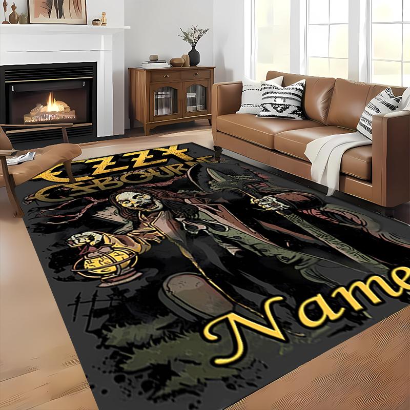 Custom Personalization Rock Ozzy Osbourne Area Rug - Perfect For Kitchen, Bathroom,Laundry Room Decor Large Size Available,Gift All Seasons
