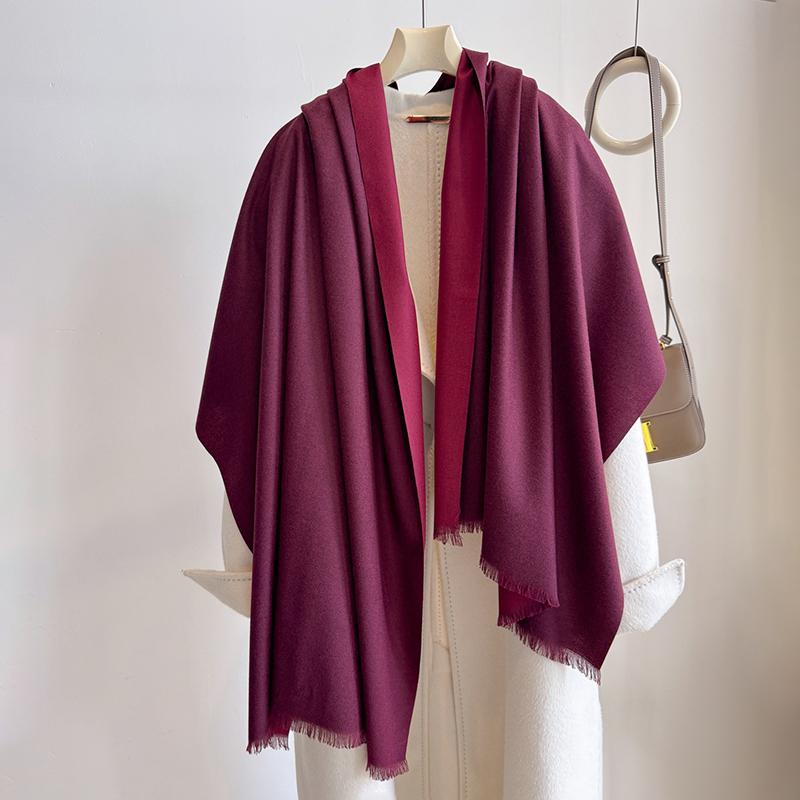 Luxury Winter Cashmere Scarf Women Two Colours Handkerchief Warm Pashmina Female Shawl Wrap Soft Pareo Bufanda Scarves Stole