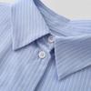 European and American Women's Clothing French Commuter Style Casual Lapel Striped Shirt Hip Wrap Thin Dress Women