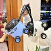 550ml Cute Portable Water Bottle with Handle Kid Car Straw Water Cup Bus Shape Children's Water Bottle Drinking Cup