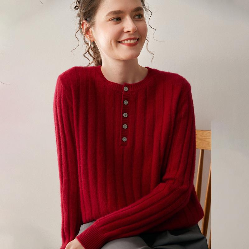 Soft Versatile Cashmere Women's Knit Solid Base Layer - Autumn/Winter