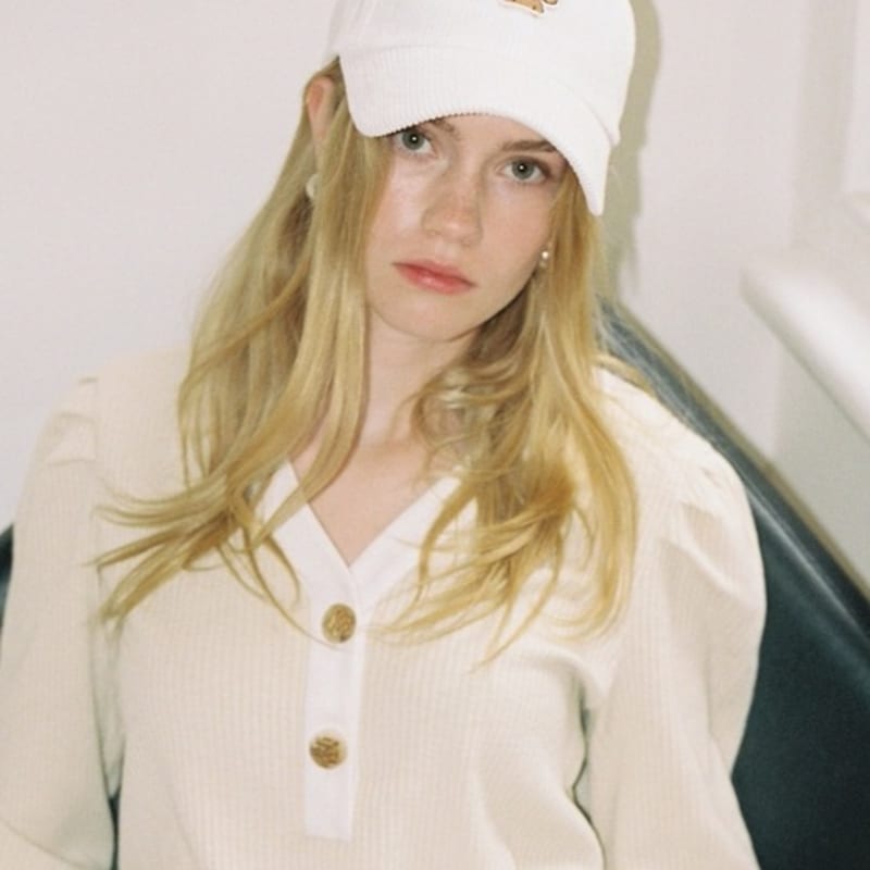 

THE ASHLYNN PAM PATCH CORDUROY BALLCAP_IVORY IVORY