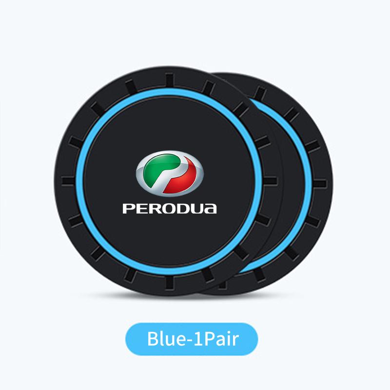 

2Pcs Car Silicone Coaster Anti-slip Water Cup Drink Mat For Perodua Axia Bezza Myvi Alza Ativa Aruz синий