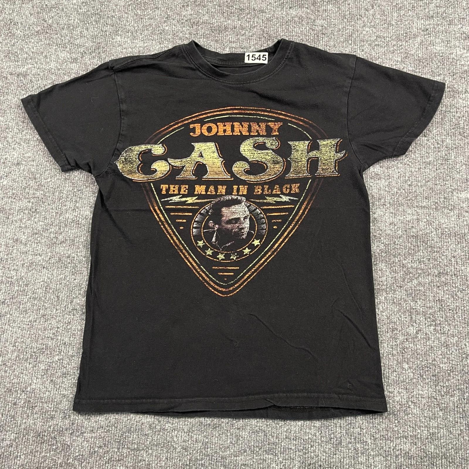 Johnny Cash The-Man-In-Black Guitar Pick Shirt Small 17x23 Black L