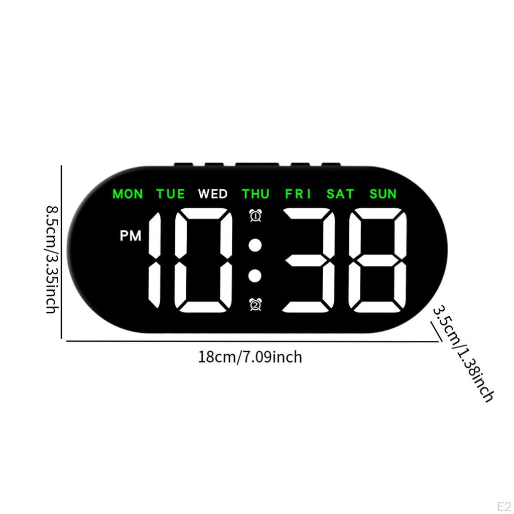 Digital Alarm Clock with LED Display, Date And Week Functionality, Adjustable Brightness for Bedroom