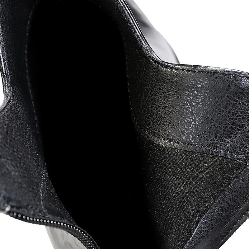 Retro Scratch Pattern Women's Boots, Thick Heel, Pointed Toe Short Boots ,  Slimming Women Ankle Boots Mid Heel Leather Boots