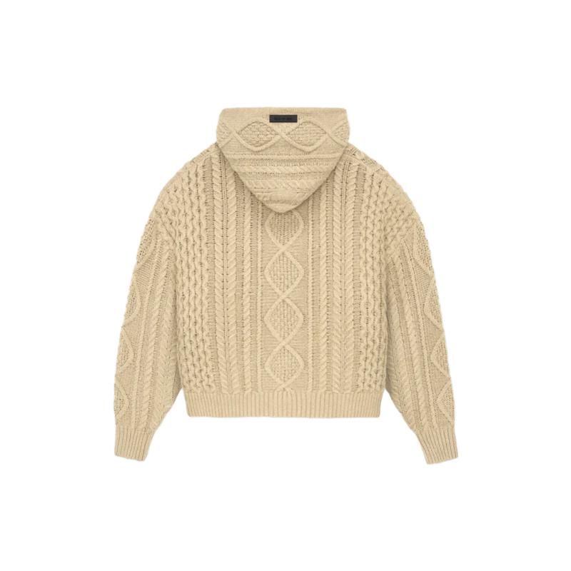 Fear of God Essentials Kabelstrikket Hettegenser Gullmelert Herre Topper Brun 192BT234393F
