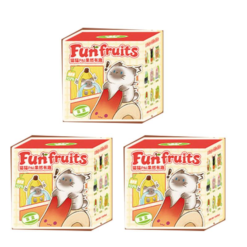 Kat Pai Fun Fruit Blind Box Serie Desktop Ornament Model Speelgoed Meerdere Stijlen Schattige Fruitkat Model Ornament Mysteriedoos Cadeau