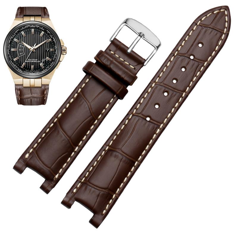 

Ремешок для часов из натуральной кожи с насечками для мужского вечного календаря CB0164-17E, ремень из воловьей кожи CB0160-18A, браслет, черный, коричневый
