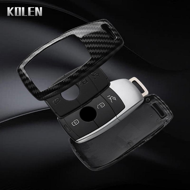 Autoschlüsselhülle im ABS-Carbonfaser-Look für Mercedes-Benz ACESG-Klasse GLC CLE CLA GLB GLS W177 W205 W213 W222 X167 AMG