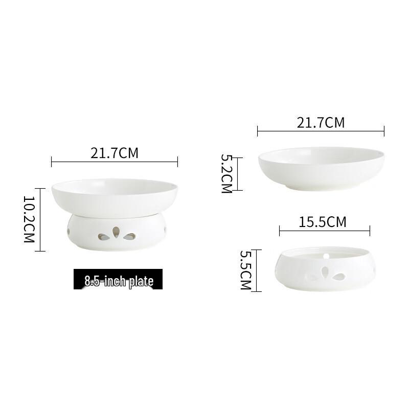 Керамическая круглая подогревающая тарелка с подогревом от свечи