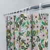 Botanical Shower Curtain Nature Floral Pattern Bathroom Decor Tropical Leaves Green Pink Home Textile Washable Waterproof Modern