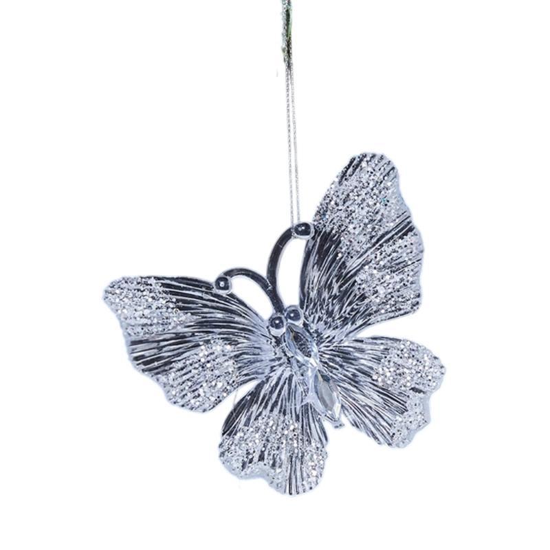 Shatterproof Acrylic Christmas Tree Decoration Glittering Snowflake Deer Butterfly Pendant Holiday Tree Hanging Ornament