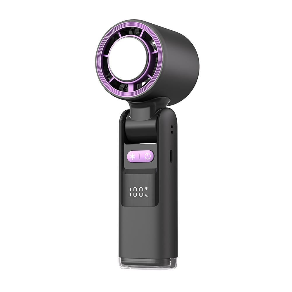 

Foldable Air Cooling Rechargeable Fan 4000mAh Portable Mini Handheld Fan 100-Speed Stepless Turbo Wind for Outdoor Travel темно серый