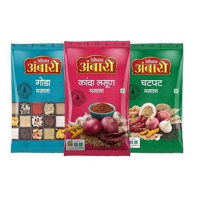 Suhana Ambari Pack of 3 (Kanda Lasun Masala 500g, Goda 500g, Chatpat 500g)