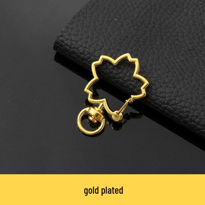 Sakura Star DIY Keychain with Zinc Alloy Dog Buckle and Irregular Shape Ornament