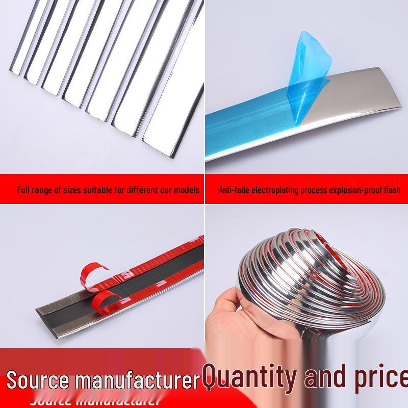 Universal Chrome Car Protective Anti-Scratch & Collision Decor Strip 6mm per Meter