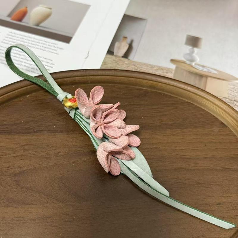 Rindsleder Lavendel Anhänger für Damenhandtasche Mode Schlüsselanhänger Langlebig Exquisite Verarbeitung Taschenanhänger Taschenzubehör