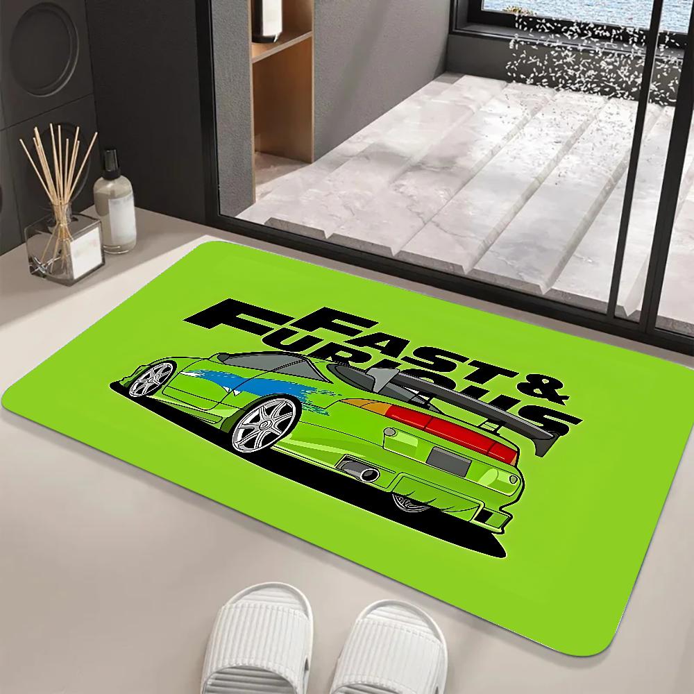 JDM Car Floor Mat Graphic Printed Flannel Doormats For Bathroom Kitchen Entrance Carpet Home Decor