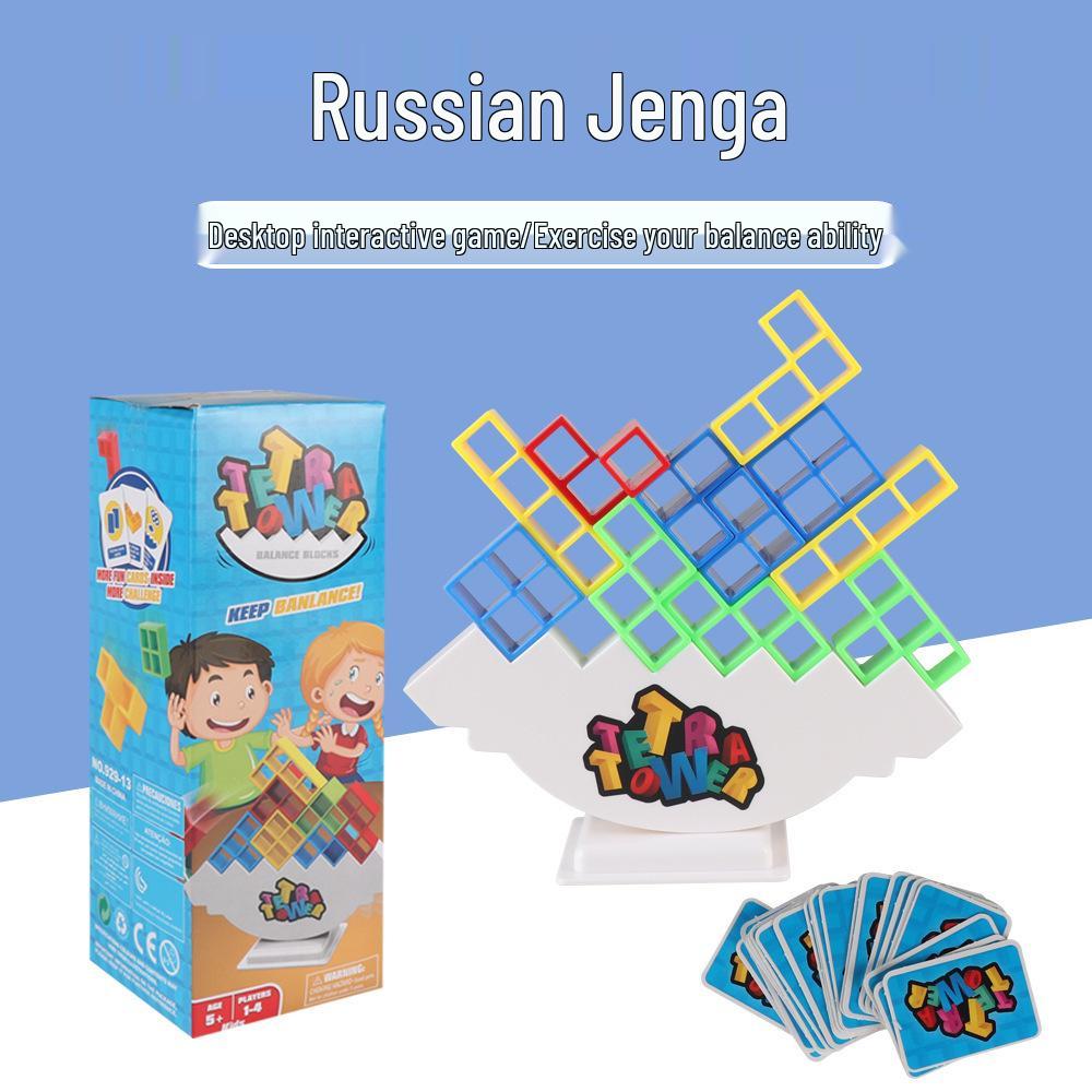 Children's Educational Tetris Jenga Balance Blocks Wobble Game