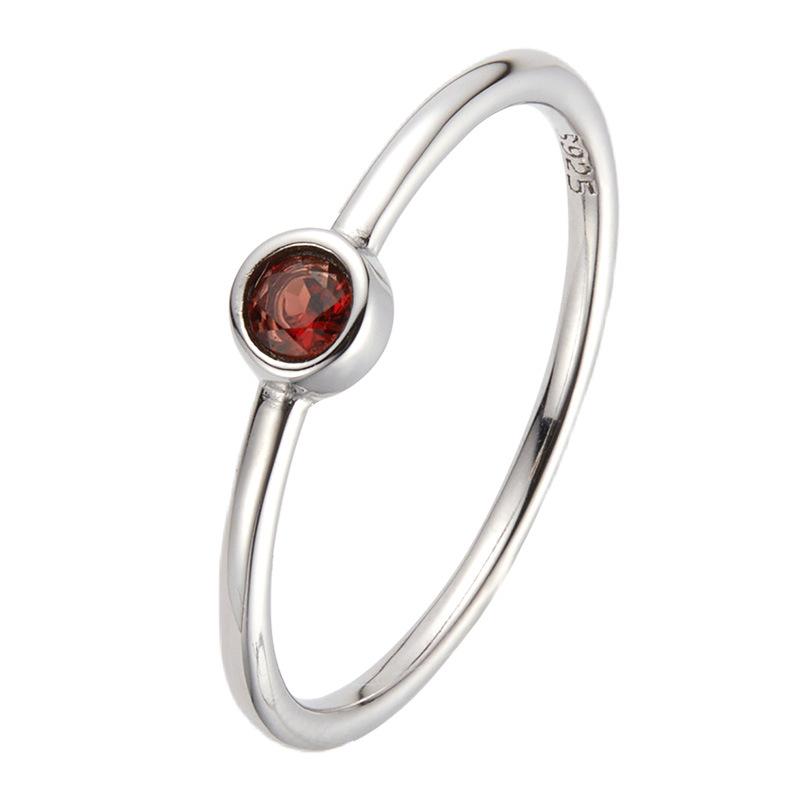 S925 Sterling Silver Natural Color Treasure December Birthstone Ring Premium Sense Index Finger Little Finger Couple Ring