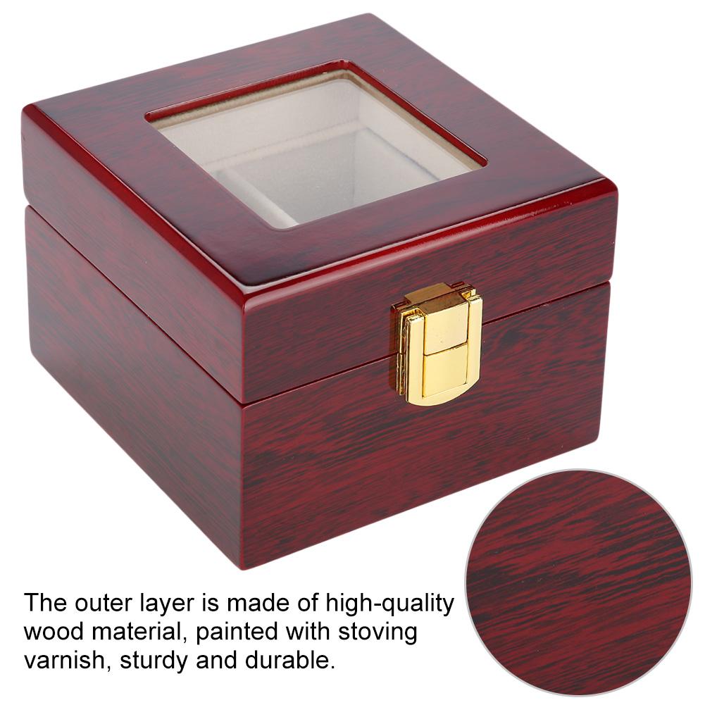2 Grids Wooden Watch Holder Wristwatch Display Case Jewelry Gift Storage Box Organizer