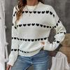 2026 Autumn/Winter Sweet Heart Jacquard Loose Sweater