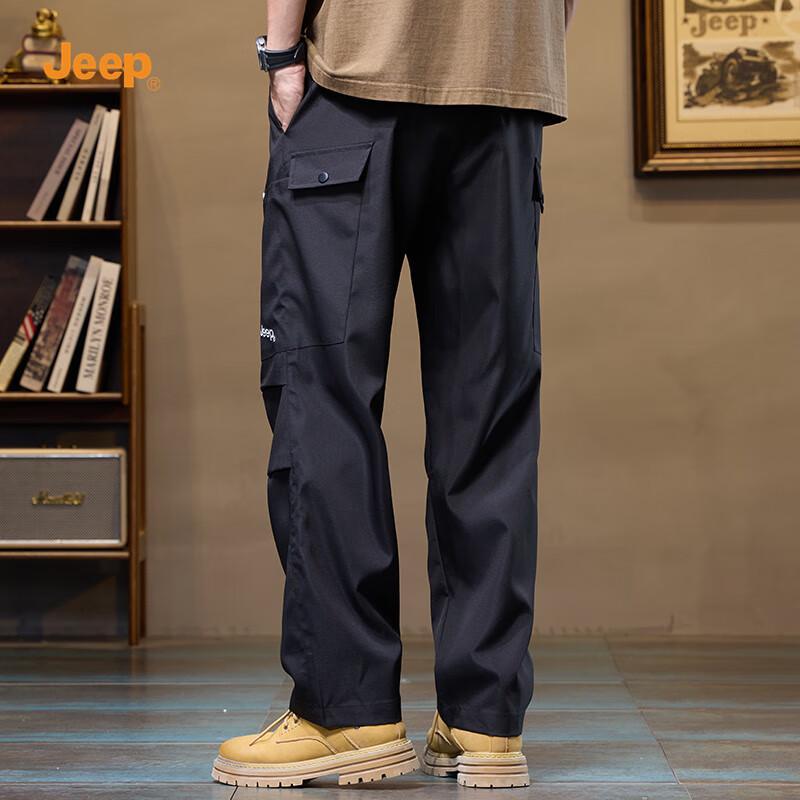 Jeep Men's 2025 Loose Tapered Cargo Pants with Big Pockets