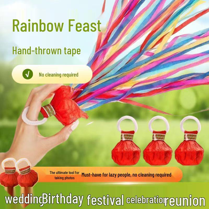 Creative Hand-Thrown Streamer Party Popper: Handheld Confetti Cannon for Weddings and Birthdays