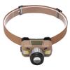 Mini Headlamp Type C USB Rechargeable Brown IPX4 Waterproof Lightweight Portable Headlight for Camping