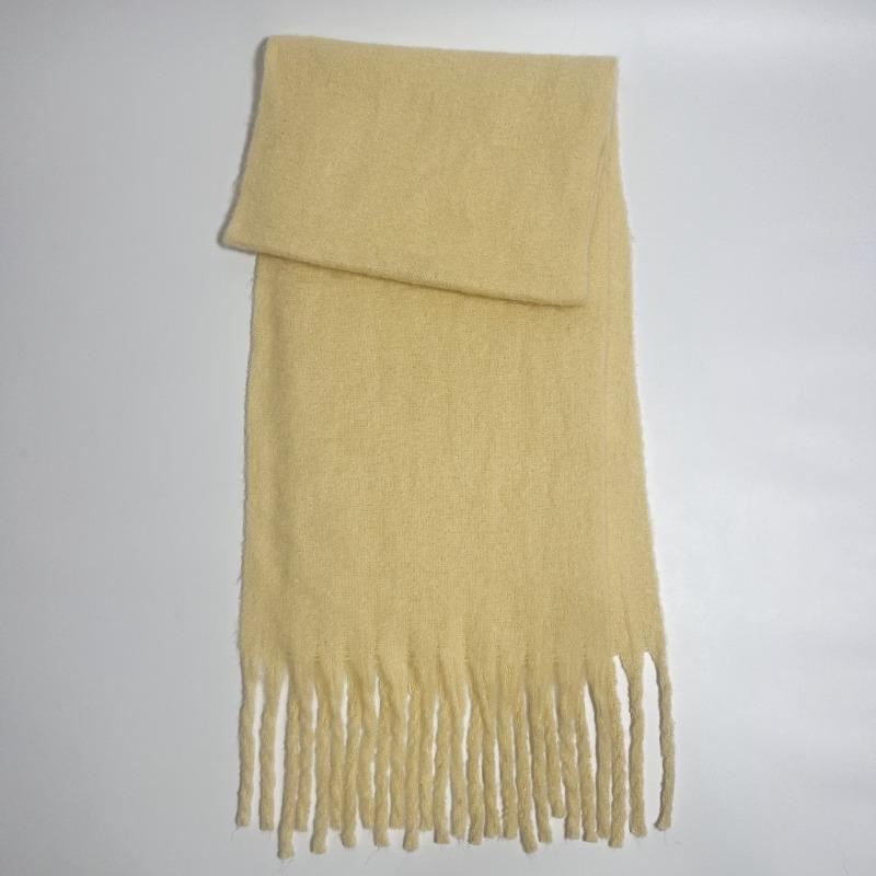 Versatile Mohair Solid Color Scarf Women's Winter Thickening Simple Warmth Enlarged Shawl Scarf