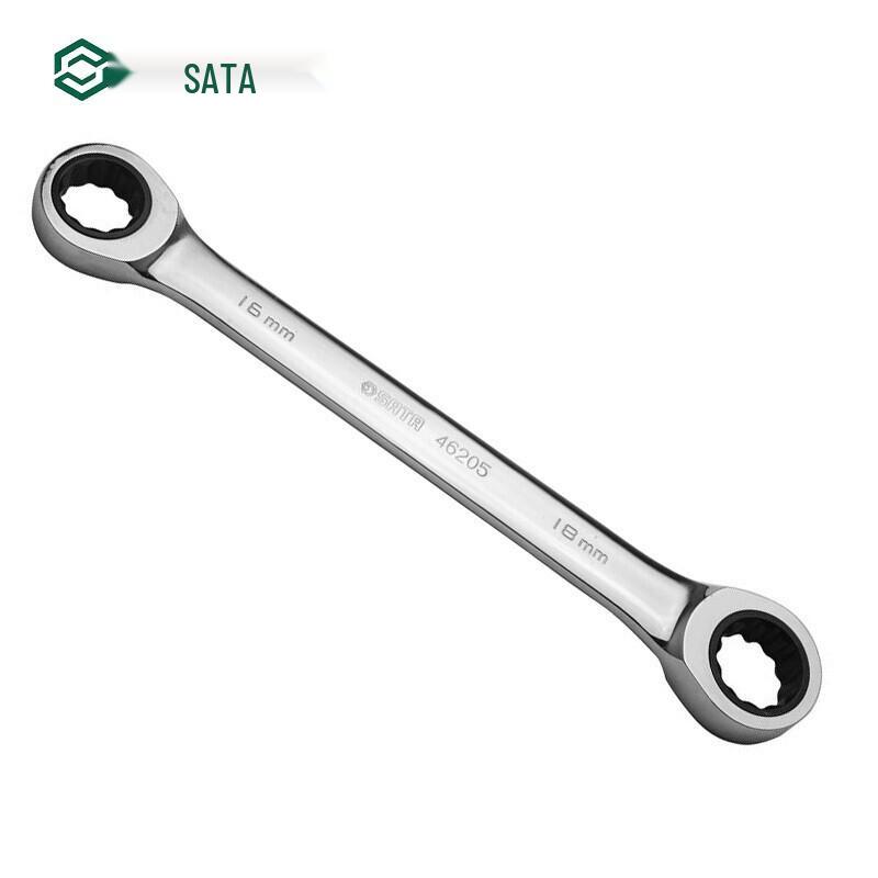 SATA 46200 Full Polished Double Ratchet Wrench 8x10mm
