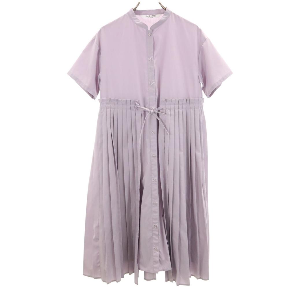 Ray Beams Short Sleeve Pleated One Piece Lavender Women Used