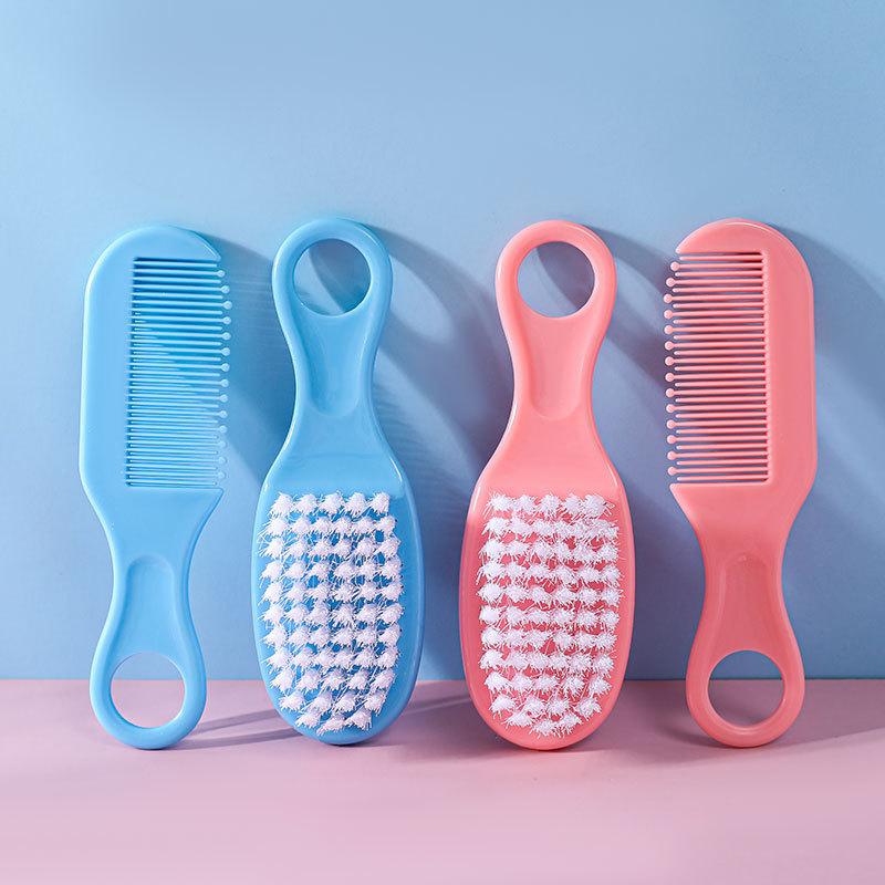 Newborn Safety Comb Head Care 1 Pcs Set Massage Soft Brush Dirt Removal Baby Bath Comb-Set To Remove Fetal Moss Pink Blue Color