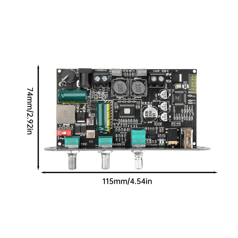 100W BT Amplifier Board ZK-1001U with Boost Mono Treble Bass TWS DIY Speaker TPA3116D2 AMP AUX USB Input Bass/Treble Control