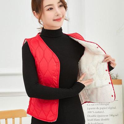 Vestă de damă ușoară, cu croială slim, căptușită cu fleece și puf, pentru toamnă și iarnă