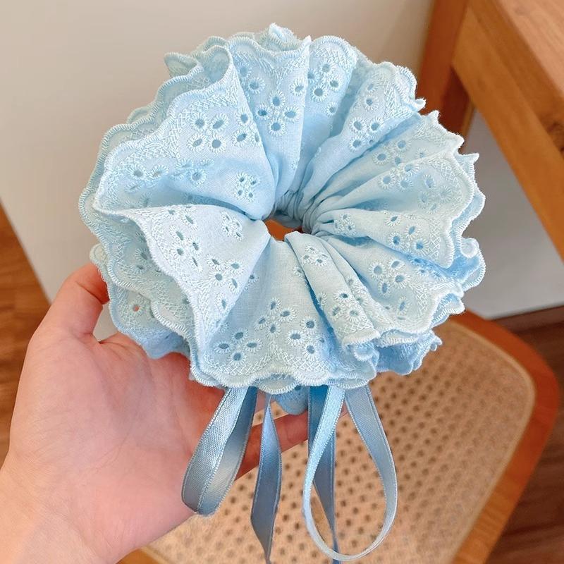Lace Drawstring Hair Ring Women Big Size High-end Feel Versatile Sweet Hair Accessories