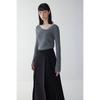 Vov Slit Neck Detail Slim Knit Pullover 7155350003 