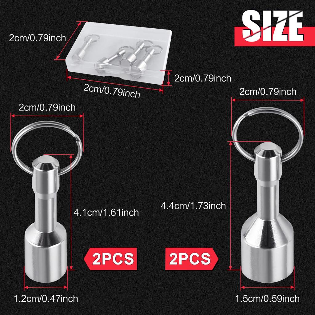 GOLD DEER Set of 4 Magnet Neodymium Hanging Keychains with Storage Box Keychains, Carabiner, Magnets, Lightweight, Compact, Portable,