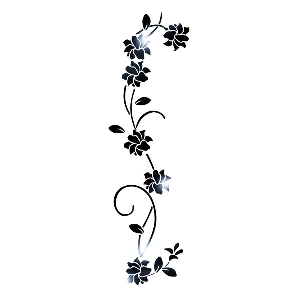 Flower Rattan Acrylic Mirror Wall Paste Three-dimensional Wall Paste Living Room Porch Bedroom Room Background Wall Decoration Mirror Paste