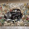 3d Graffiti Wallpaper Car 3d Wall Paper Cartoon Graffiti Wall Murals Living Room Bedroom Background Wallpaper