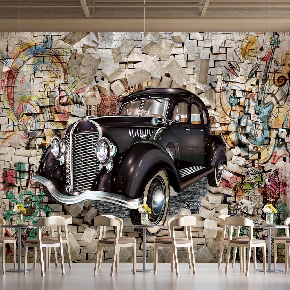 3d Graffiti Wallpaper Car 3d Wall Paper Cartoon Graffiti Wall Murals Living Room Bedroom Background Wallpaper