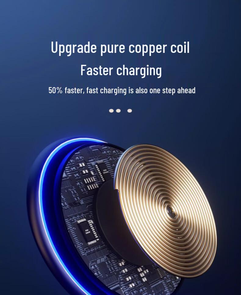 15W Round Mirror Surface Wireless Charger for iPhone 8-16: Cool, Low-Temperature Charging