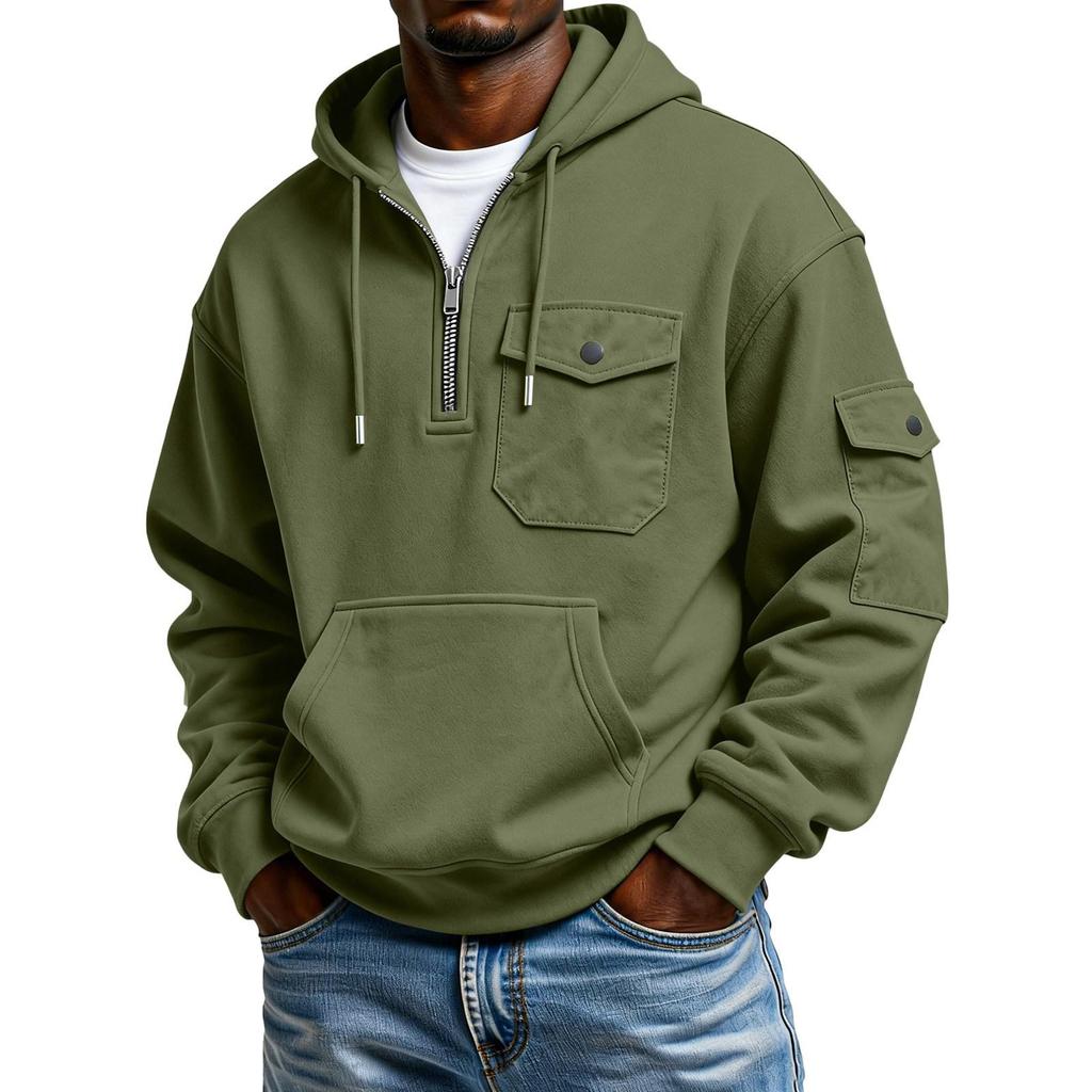 Men's Solid Color Sweatshirt Hoodie Men's Sports Large Size Casual Sweatshirt