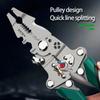 Foldable Wire Stripper, Pulley Design Multi-function Electrician Wire Splitter Wire Winding Pliers Crimping Pliers Hand Tool